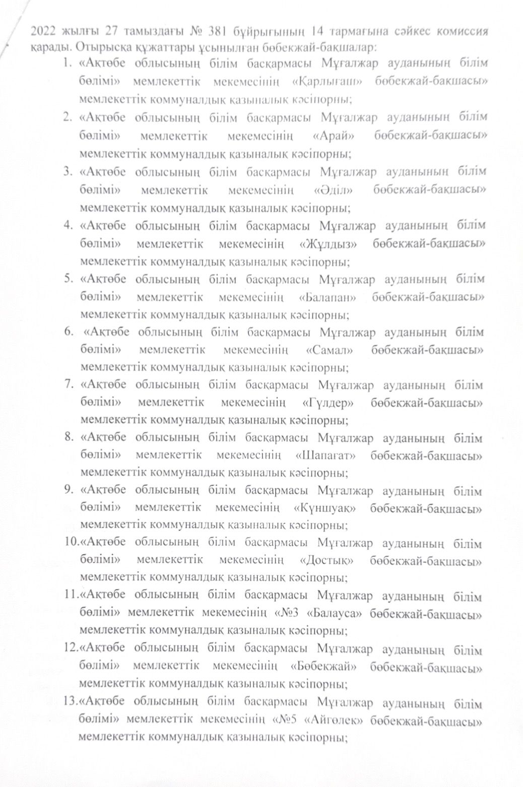 Мемлекеттік білім беру тапсырысын алған МДҰ хаттамасы2